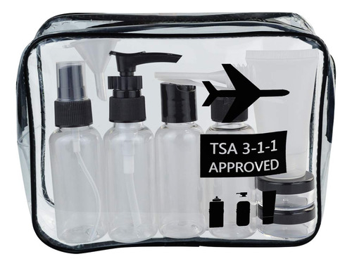 Botellas De Viaje Y Bolsa De Aseo Aprobadas Por La Tsa, Tama