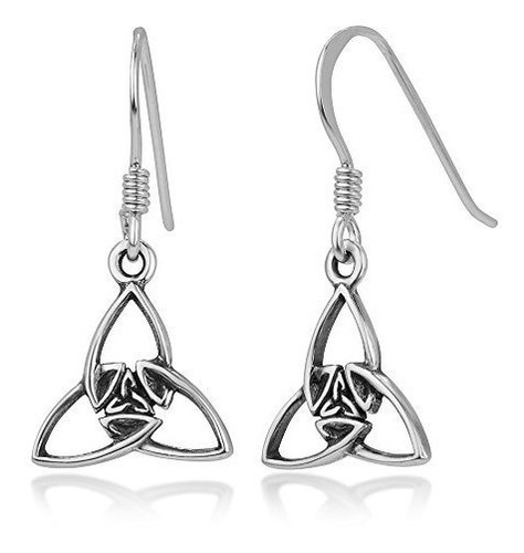 925 Oxidized Sterling Silver Open Celtic Knot Triquetra Trin