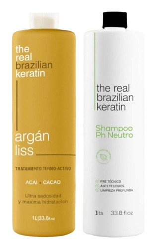 Tratamiento Argan Liso Perfecto + Shampoo Neutro Ph 1lt 