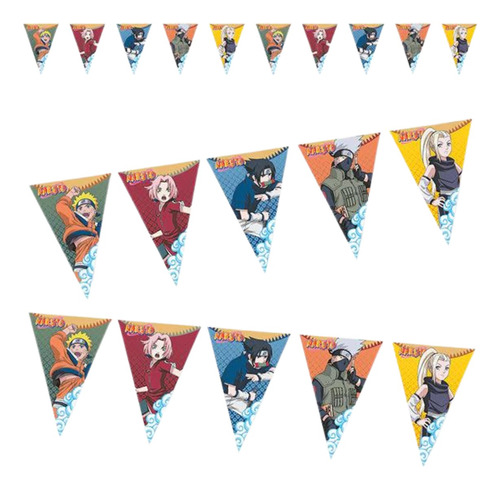 Guirnalda Naruto 10pcs Banderines Decoración Para Cumpleaños