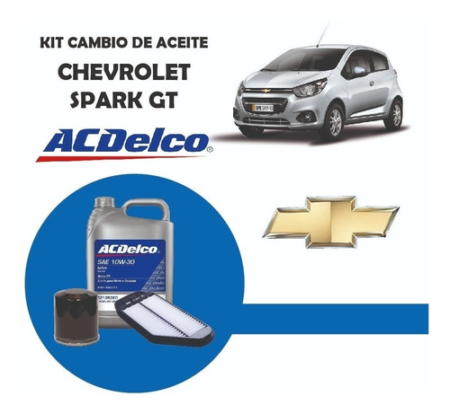 Cambio De Aceite Chevrolet Spark Gt 1.2 Kit Acdelco 10w30