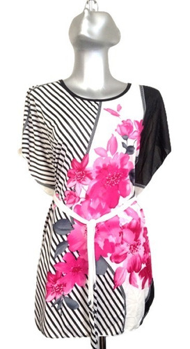 Imagen 2 de 2 de Maxi Blusa Casual Elegante Para Hogar Trabajo Floral Bon