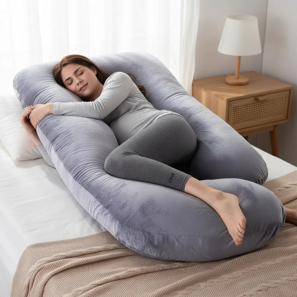 Mae Baby Almohada De Embarazo Forma De U Para Embarazadas Color Gris Oxford
