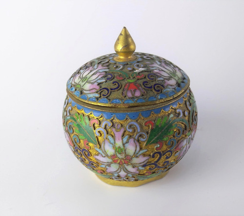 Antiga Pote Caixa Em Cloisonne China 11737 Rrdeco