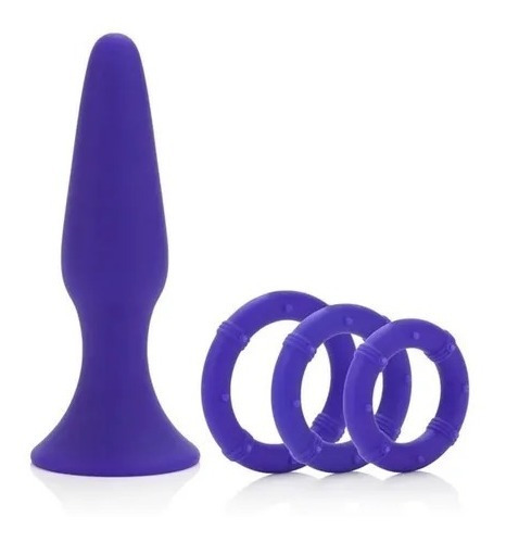 Set Anal Completo Estimulante Anal Y 3 Anillos Dif. Silicon