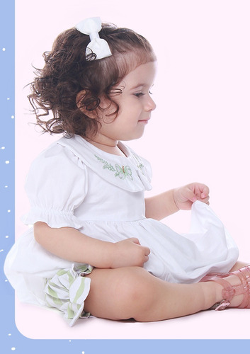 Conjunto Bebê Menina Clássico Ceci Céu De Algodão 23004