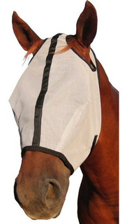 TopHomer Máscara de vuelo de caballo con orejas y flecos de nariz para caballo