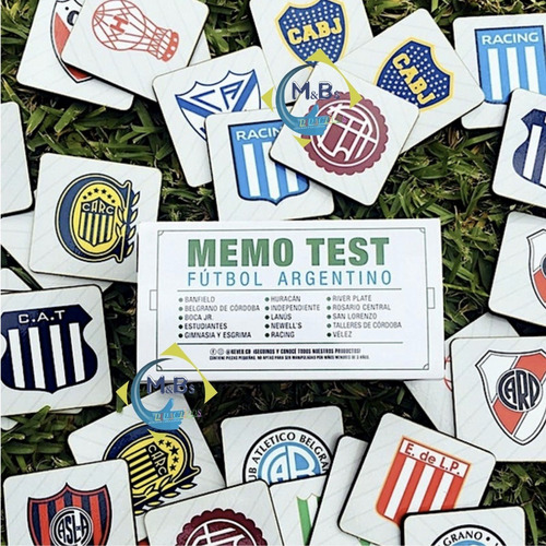Imagen 4 de 5 de Memotest Futbol Argentino Europeo Madera Juego Memoria Niños