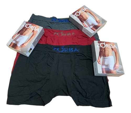 Boxer Zorba Algodón Sin Costura Pack X3