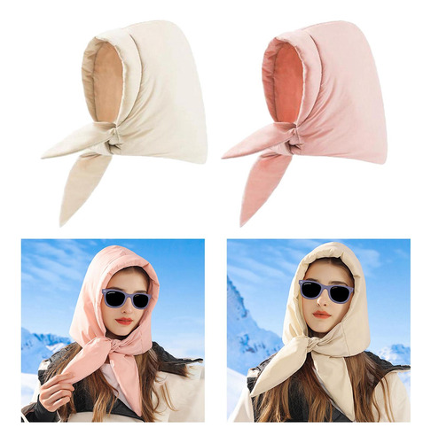 2 Colores De Moda Pañuelo A Prueba De Viento Con Capucha