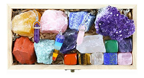 Set De Cristales Curativos: Kit Con Amatista, Cuarzo Rosa, C