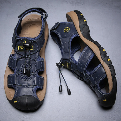 Sandalias For Hombre, Zapatos De Playa De Cuero De Moda Y T