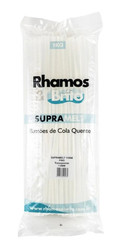 Bastão Refil De Cola Quente Fino Transparente 7,5mm - 1 Kg