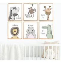 Comprar Set X6 Cuadros Completos 18x24 Cm. Infantiles Animalitos 