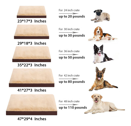 Cama Impermeable Felpa Lavable Para Perros Grandes Y Mediano Marrón Diseño