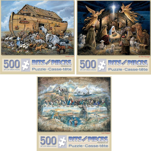 Bits And Pieces - Set Of Three (3) 500 Piece Jigsaw Puzzl...