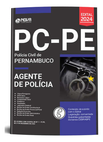 Apostila Pc Pe 2024 Polícia Civil Pernambuco - Agente De Polícia - Editora Nova