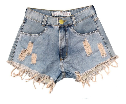 Shorts Jeans Feminino Destroyed Escuro Customizado St010