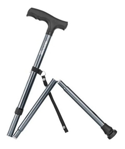 Bengala Dobravel 3 Pontos C/apoio Tipo T Até 110kg +lanterna