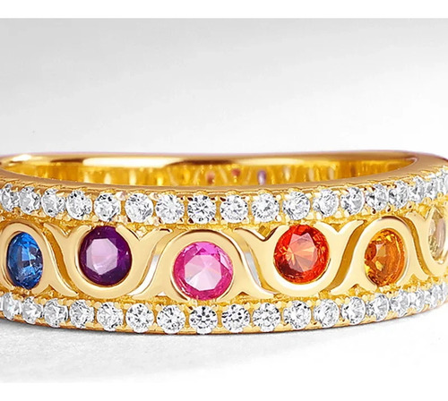 Anillo De Moda Para Mujer Con Anillo De Oro Chapado En Plata