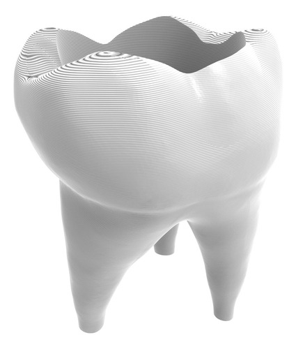 Vaso Decorativo Suculentas Cactus Dente Odontologia Odonto Cor Branco