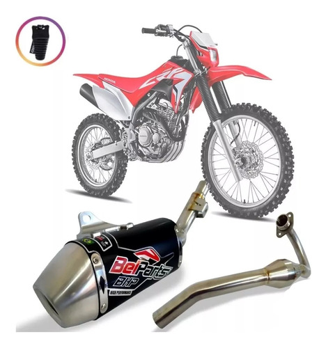 Escapamento Belparts Bhp Preto Completo Crf-250f 2019+brinde