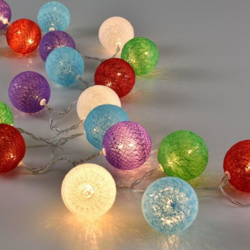 Guirnalda 50 Esferas Hilo Guía 5m Luces Led Varios Colores