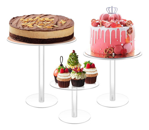 Soporte Acrílico Para Tartas N, Redondos, Para Mesa De Postr