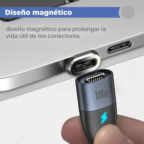 Cable Usb Tipo C A Tipo C 100w Pd Magnético Quick Charge 5a