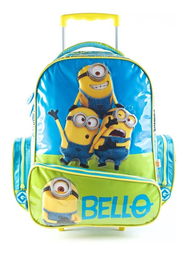 Mochila Con Carro Grande 17p Minions Orig Wabro Mundo Manias