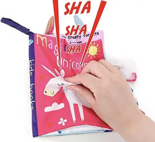 Libro Sensorial Tela Estimulación Temprana Bebé Unicornio