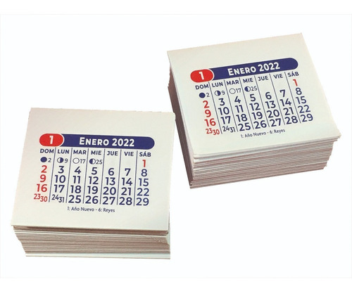 Imagen 2 de 4 de Almanaque Calendario 5x5 Migñon 2022 X100u.