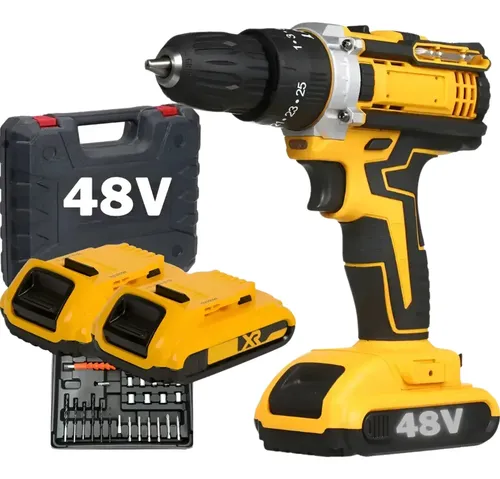 Parafusadeira Furadeira 48v Profissional 2 Baterias Maleta