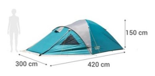 Imagen 3 de 8 de Carpa Kilimanjaro 6 Personas + Colchón 2 Plazas Eléctrico