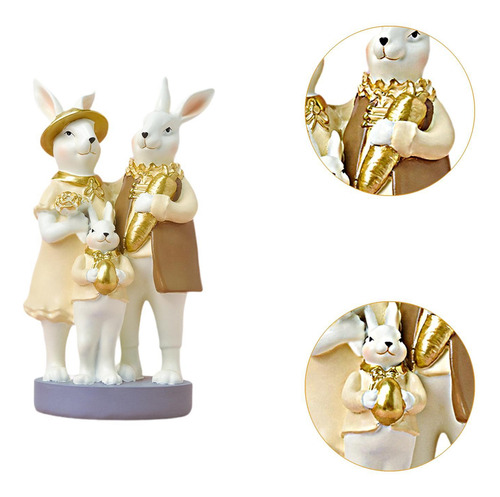 Figura De Conejo De Pascua Familiar, Adorno De Mesa,