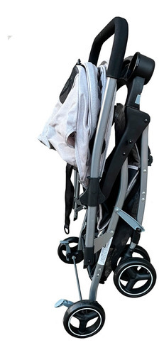 Imagen 4 de 6 de Coche Cuna Paseo Bebé Copahue Con Manillar Rebatible Color Alone Grey Color Del Chasis Gris