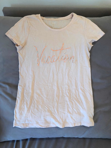 Remera De Mujer Gap Rosa Pastel Estampado (7x) Talle 2