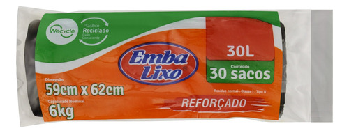 Saco para Lixo 30 Litros 30 Unidades Embalixo