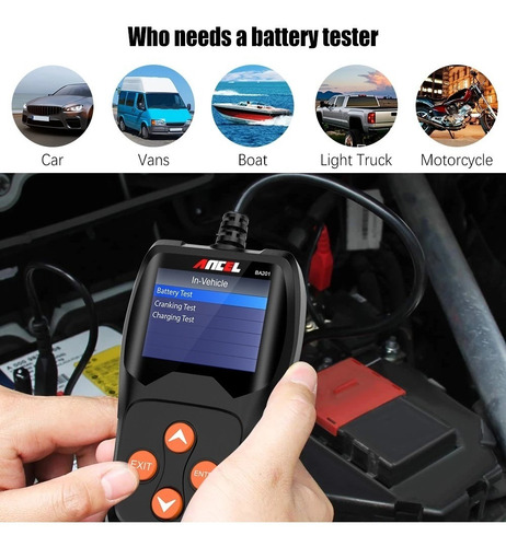 Ancel Ba201 Probador Bateria Coche Detector 12v 100-2000cca