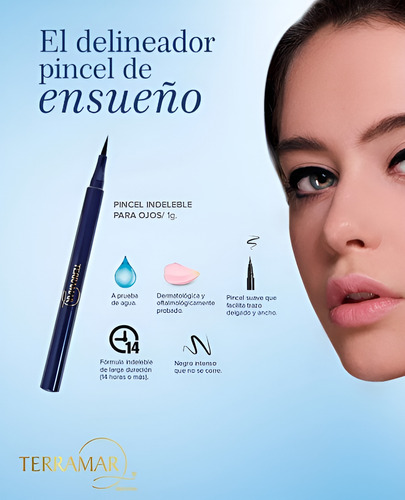 Pincel Indeleble Para Ojos Terramar + Regalo Mocha Coffee Mate