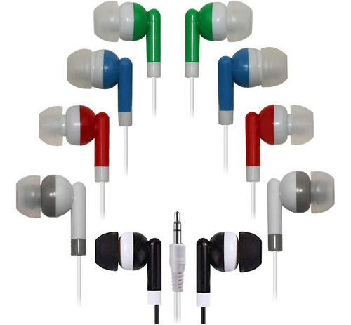 Hongzan Bulk Earbuds, Paquete 50 Multicolores Aula, Al Por