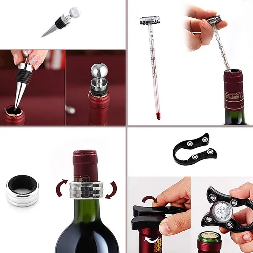 Juego De Abridor De Vino Con Sacacorchos Y Accesorios