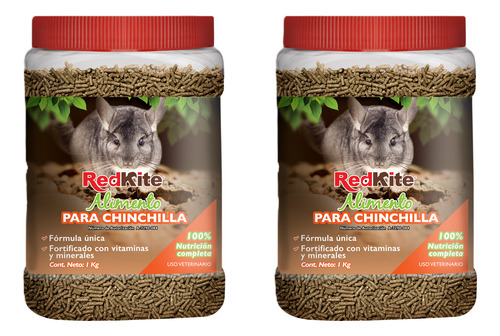 Combo Redkite Alimento Para Chinchillas 1kg 2 Pzas