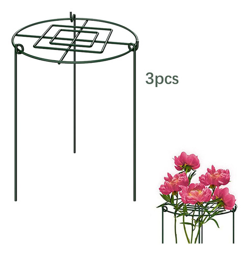 3 Estacas De Soporte Para Peonías Que Crecen A Través De Aro