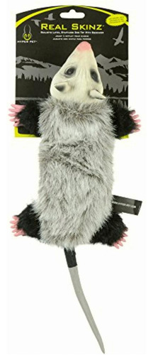 Hyper Pet Real Skinz Plush Dog Toy With Squeaker, Opossum