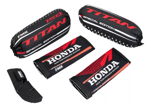 Kit Cubre Amortiguador Honda Titan Fmx Negro/rojo Barral Y P
