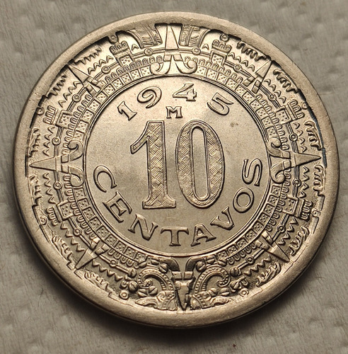 10 Centavos Calendario Azteca 1945 Mo. 