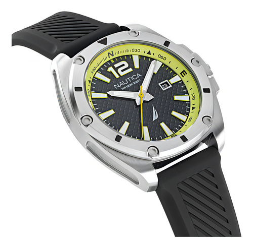 Reloj Nautica Tin Can Bay 3h Modelo: Naptcs222 Color de la correa Negro Color del fondo Negro