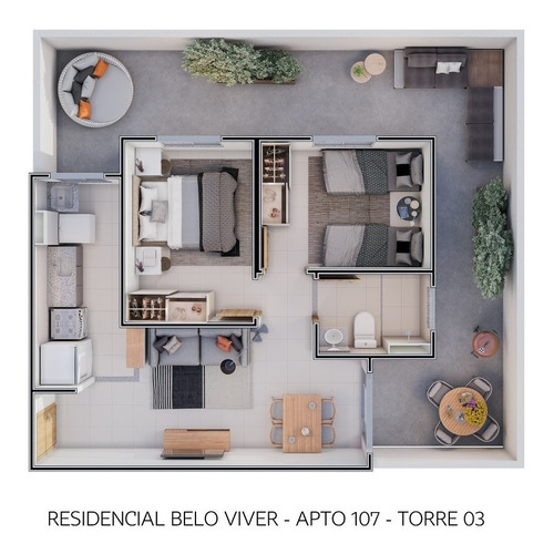 Imagem 11 de 14 de Qr 110 Res Belo Viver Samambaia 2 Quartos 1 Vaga 42,11 M² Ac Financiamento - Meuimm291 - 68460454