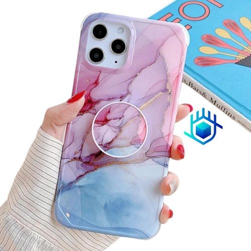 Funda Galaxy Arena Marmol + Pop Protector Mujer Dama Hombre